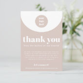 Boho Pink vielen Dank für die Bestellung kleiner U Begleitkarte (Stehend Vorderseite)