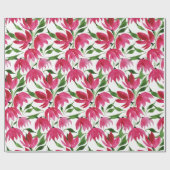 Boho Pink Watercolor Flolar Geschenkpapier (Flach)