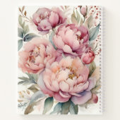 Boho Pink Watercolor Peonies | Personalisierter Na Notizblock (Rückseite)