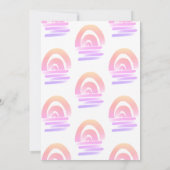 Boho Pink Watercolor Rainbow Baby Dusche Einladung (Rückseite)