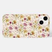 Boho Pink Watercolor Wildflower  Case-Mate iPhone Hülle (Rückseite (Horizontal))