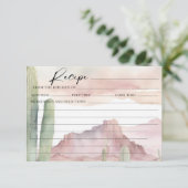 Boho Pink Watercolor Wüste Cactus Rezept Card Einladung (Stehend Vorderseite)
