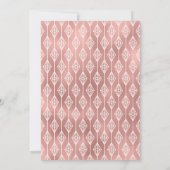 Boho Pink Wedding Rose Gold Tribal Diamonds Einladung (Rückseite)