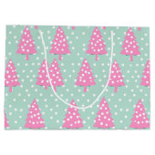 Boho Pink Weihnachtsbaum Große Geschenktüte (Rückseite)