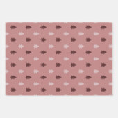 Boho pink Weihnachtsbaum Set 3 Geschenkpapier Set (Vorderseite)
