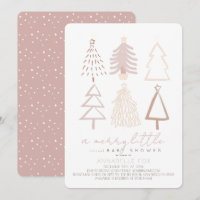 Boho Pink Weihnachtsbaumen Virtual Baby Shower