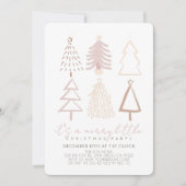 Boho Pink Weihnachtsbaumen Weihnachtsfeier Einladung (Vorderseite)