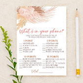 Boho Pink What's In Your Phone Baby Shower Game Briefpapier