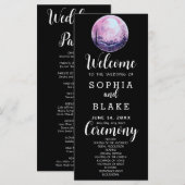 Boho Pink & White Full Moon Black Wedding Programm (Vorne/Hinten)