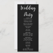 Boho Pink & White Full Moon Black Wedding Programm (Rückseite)