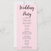 Boho Pink & White Full Moon Pink Wedding Programm (Rückseite)