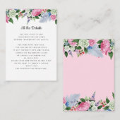 Boho Pink White Lavender Blume Hochzeiten Details Begleitkarte (Vorne/Hinten)