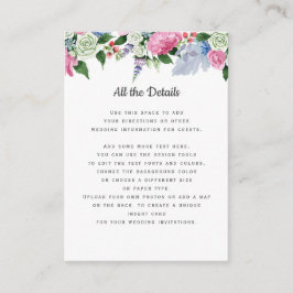 Boho Pink White Lavender Blume Hochzeiten Details Begleitkarte