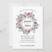 Boho Pink White Lavender Blume Rahmen Hochzeit Einladung (Vorderseite)