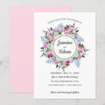 Boho Pink White Lavender Blume Rahmen Hochzeit