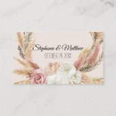 Boho Pink White Pampas Gras Platzkarten (Rückseite)
