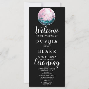 Boho Pink & White Vollmond Schwarzes Hochzeitsprog