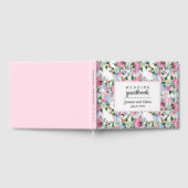 Boho Pink White Wedding Personalisierte Blume Gästebuch (Voll)