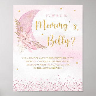 Boho Pink Wie groß ist die Bauchdusche der Mama Poster