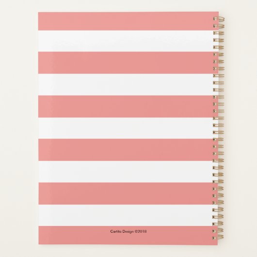 Boho Pink Wild Blume Pattern | Planer (Rückseite)