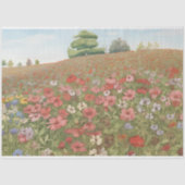 Boho Pink Wildblume Fields farbenfrohe Decoupage Seidenpapier (Vorderseite)