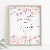 Boho Pink Wildblume Süße Leckereien Geburtstag Zei Poster