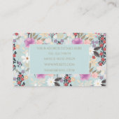 Boho Pink Wildblumen Blumenmotive Visitenkarte (Rückseite)