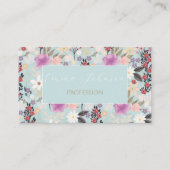 Boho Pink Wildblumen Blumenmotive Visitenkarte (Vorderseite)