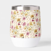 Boho Pink Wildblumen Wasserfarbe  (Rückseite)