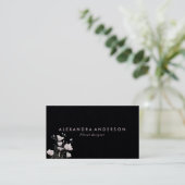 Boho Pink Wildblumen Wasserfarbe Visitenkarte (Stehend Vorderseite)