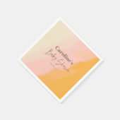 Boho Pink Yellow Script Custom Baby Dusche Serviette (Ecke)