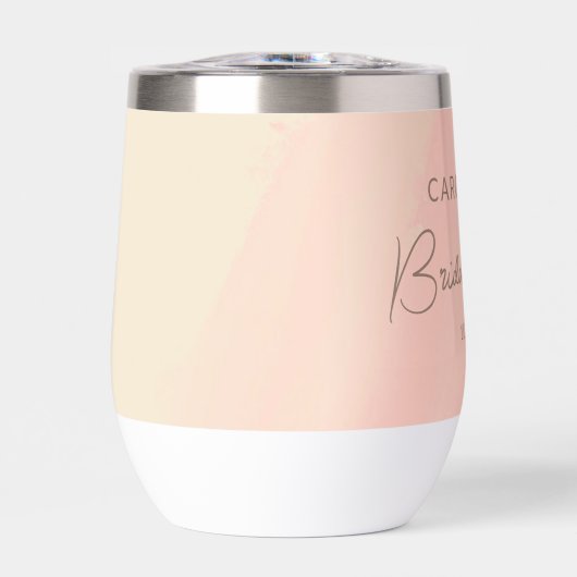 Boho Pink Yellow Script Custom Brautparty (Vorderseite)