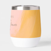 Boho Pink Yellow Script Custom Brautparty (Rückseite)