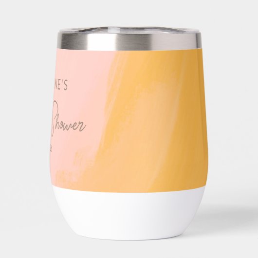 Boho Pink Yellow Script Custom Brautparty (Rückseite)