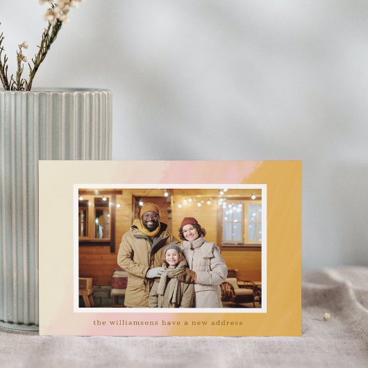 Boho Pink Yellow Wir haben das neue Address-Foto v Ankündigung