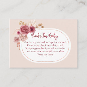 Boho Pinke Blumenbücher fürs Baby Begleitkarte