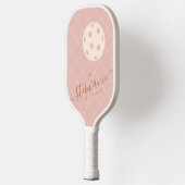 Boho Pinks Trendy Elegantes Skript individuell ang Pickleball Schläger (Links)