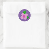 Boho Pinky Blume Round Party Sticker (Tasche)