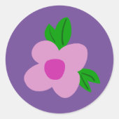Boho Pinky Blume Round Party Sticker (Vorderseite)