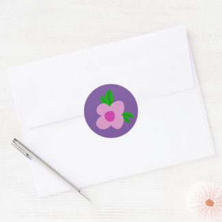 Boho Pinky Flower Runde Party Aufkleber