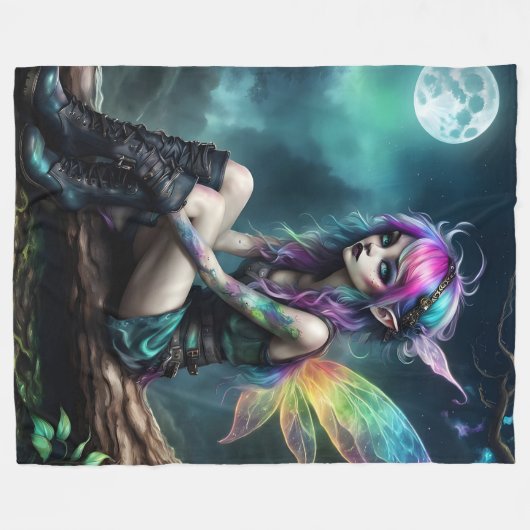 Boho Pixie Fleecedecke (Vorderseite (Horizontal))