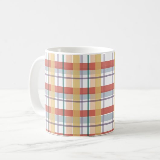 Boho Plaid Pattern Kaffeetasse (Vorderseite Links)