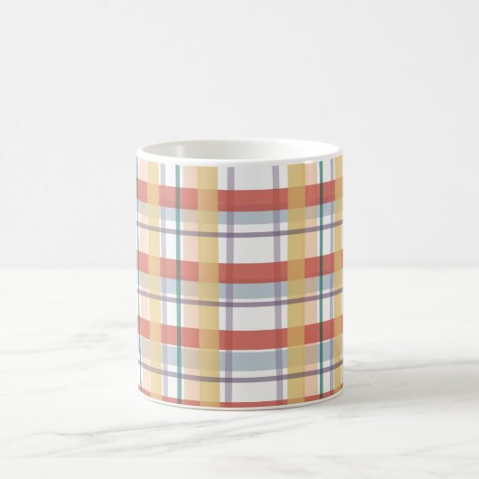 Boho Plaid Pattern Kaffeetasse (Mittel)