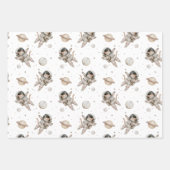Boho Planeten, Sterne und Raum Geschenkpapier Set (Vorderseite)