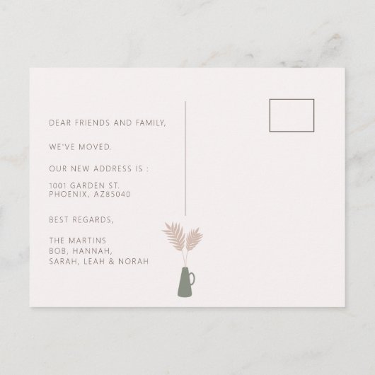 Boho Planting New Roots Moving Ankündigung (Rückseite)