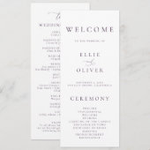 Boho Plum Lila Elegante Minimalistische Hochzeit Programm (Vorne/Hinten)
