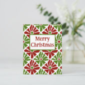 Boho Poinsettia Funky Pattern Frohe Weihnachten (Stehend Vorderseite)