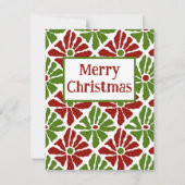 Boho Poinsettia Funky Pattern Frohe Weihnachten (Vorderseite)