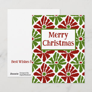Boho Poinsettia Funky Pattern Frohe Weihnachten