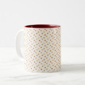 Boho Polka Dots Earthy Pattern Zweifarbige Tasse (Vorderseite Links)